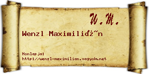 Wenzl Maximilián névjegykártya